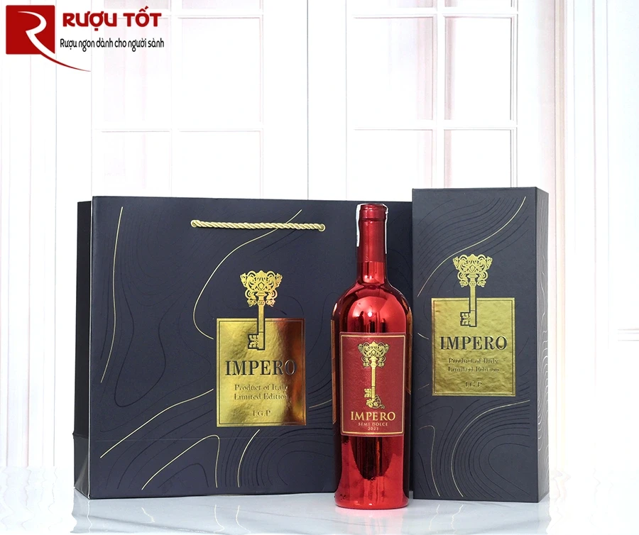 hop qua don ruou vang impero semi dolce red