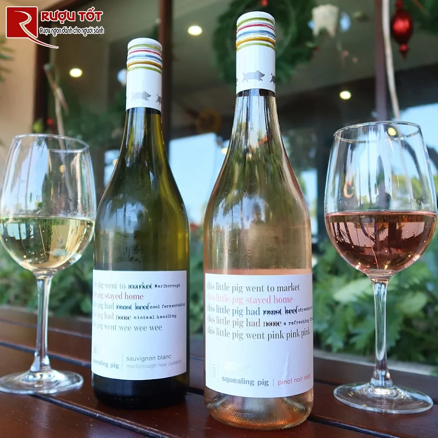 ruou vang squealing pig pinot noir rose