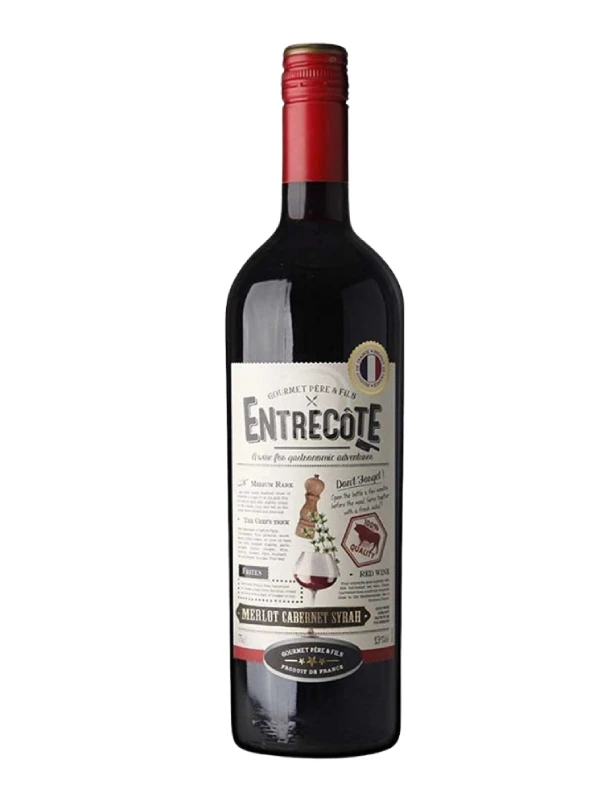 Rượu Vang Entrecote Merlot Cabernet Syrah chai 750ml và 1,5 Lít