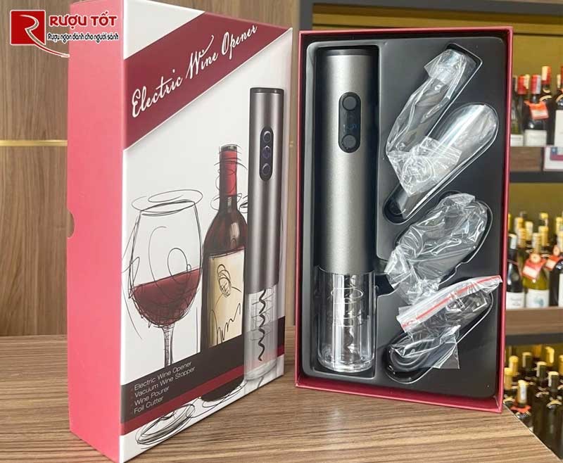Khui rượu vang bằng điện