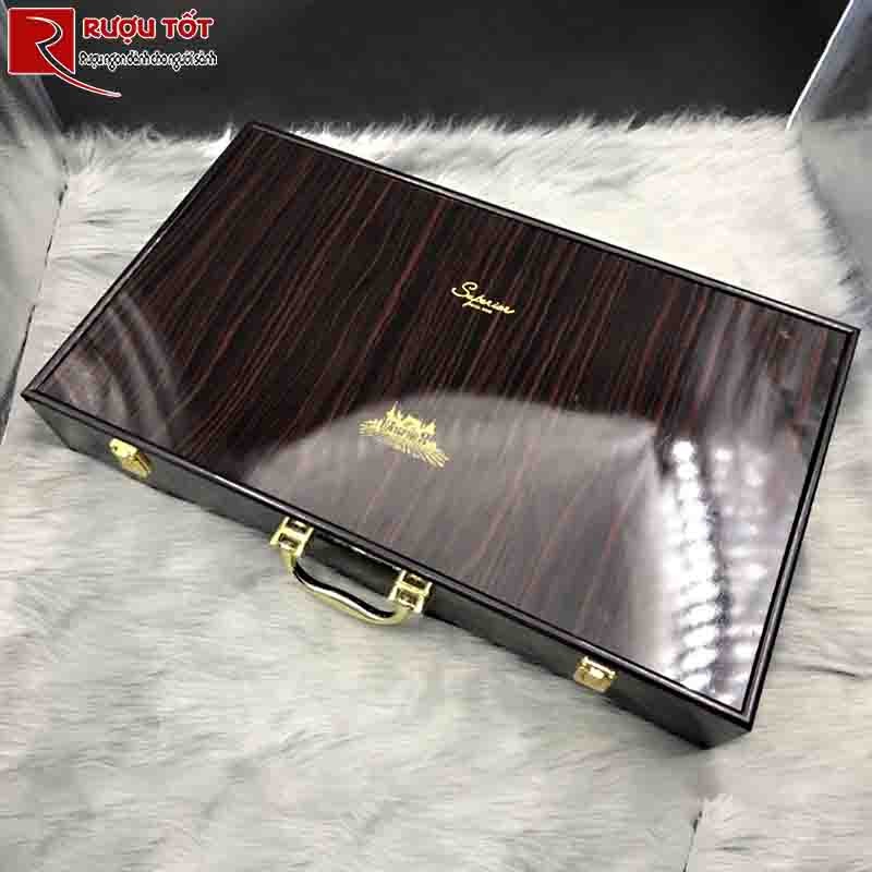 Hộp Gỗ Rượu Vang 6 Chai sơn mài giá tốt