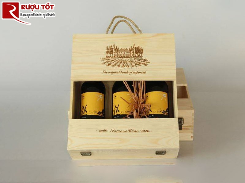Hộp gỗ rượu vang cao cấp