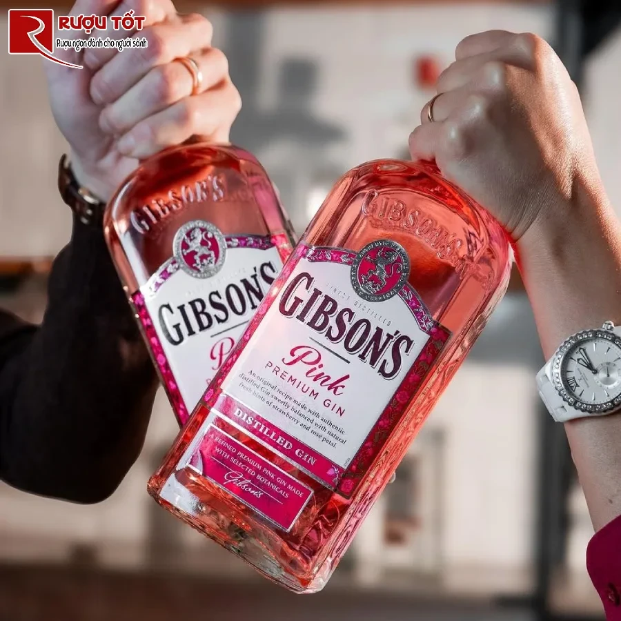ruou gibson’s pink premium gin hao hang