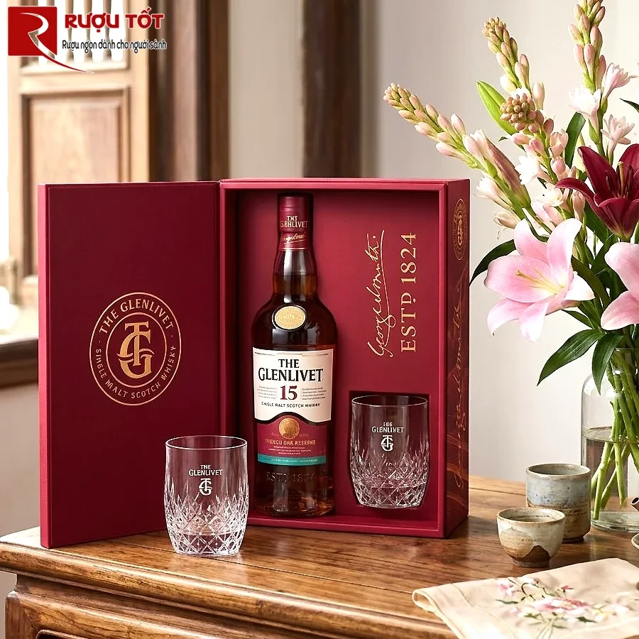 Hộp Quà Tết Rượu The Glenlivet 15 năm