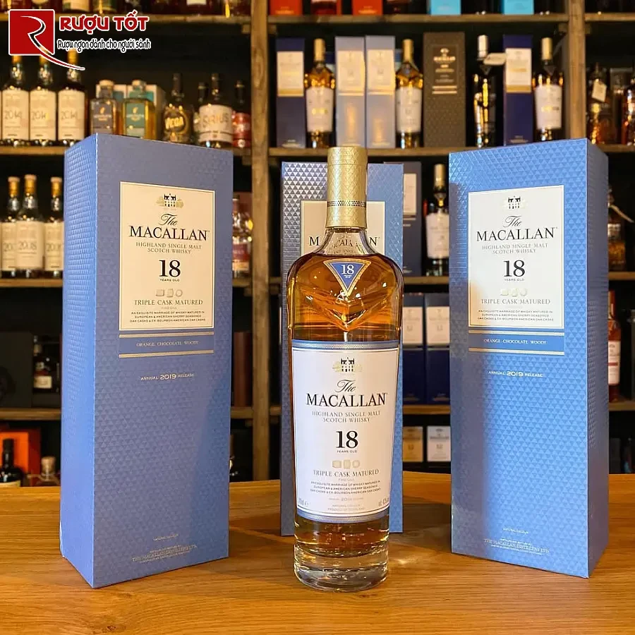 ruou macallan 18 triple cask 43% 750ml dang cap