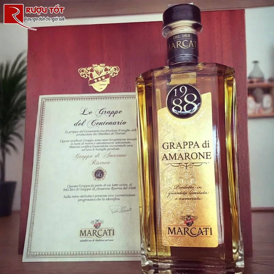 ruou marcati grappa di amarone riserva 500ml 40%