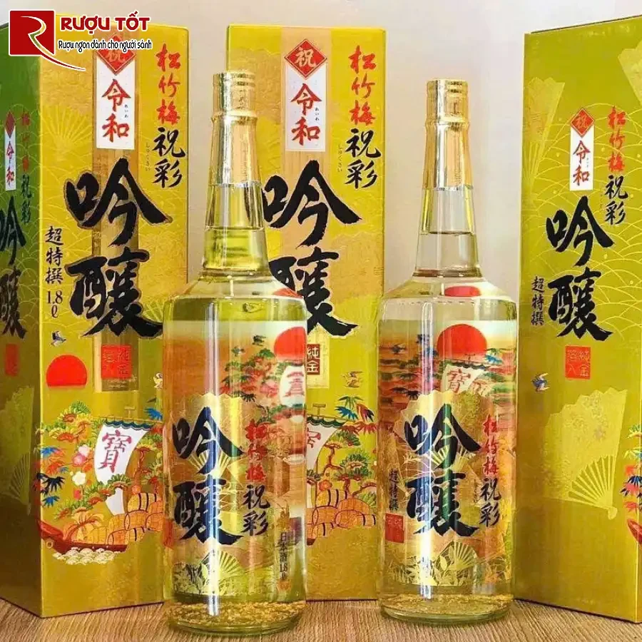ruou sake vay vang takara shozu 1.8 lit nhat ban chai trang