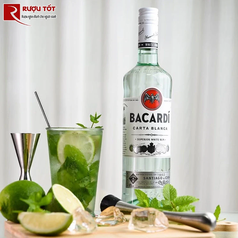 ruou bacardi trang 750ml 40% nhap khau caribbean