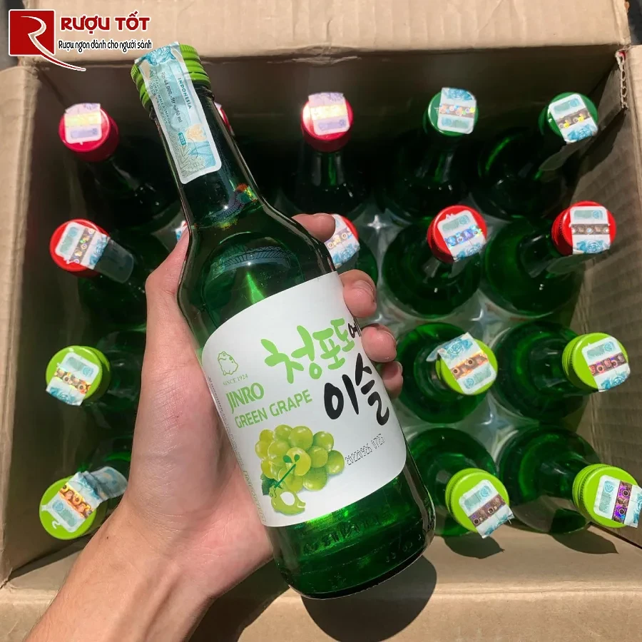 ruou soju nho xanh jinro chai 360ml han quoc
