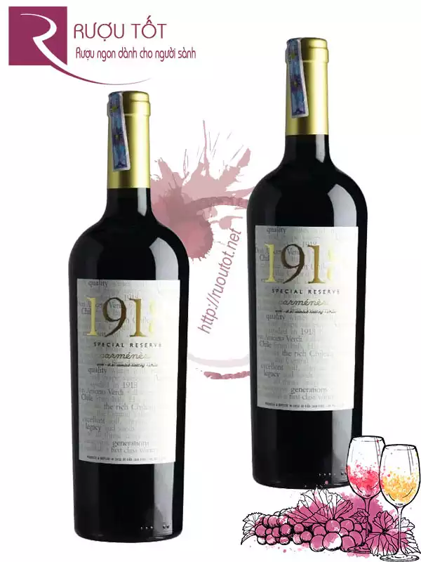 Rượu vang đỏ 1918 Special Reserve Carmenere 14 độ