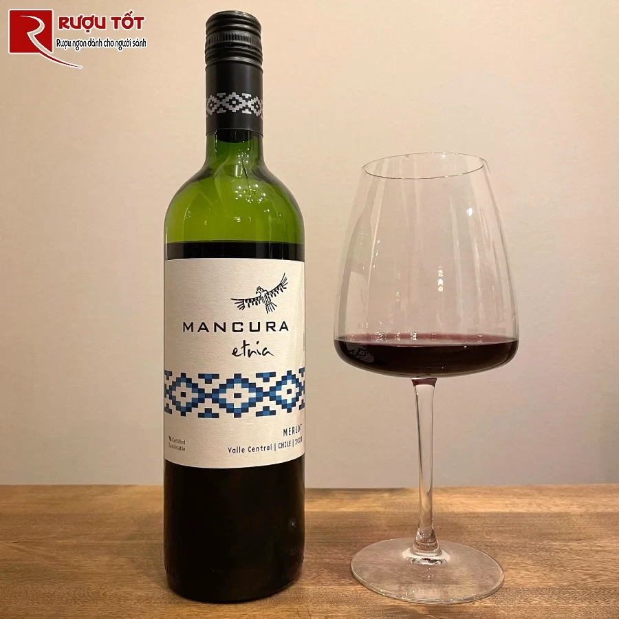 ruou mancura etnia merlot 13% 750ml chile de uong