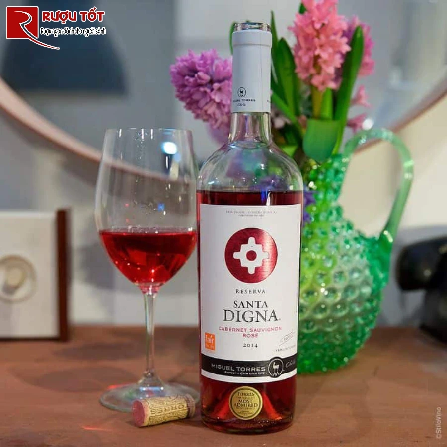 ruou santa digna cabernet sauvignon rose reserva 13% 750ml chile