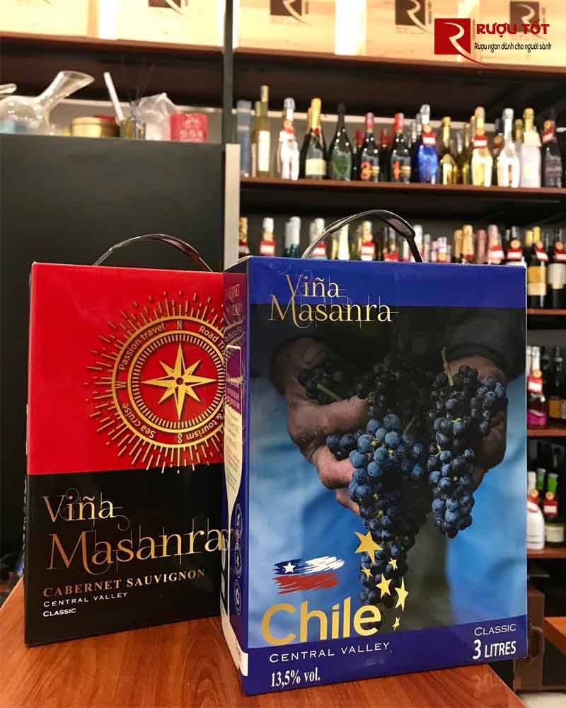 rượu vang bịch Vina Masanra 13,5 độ