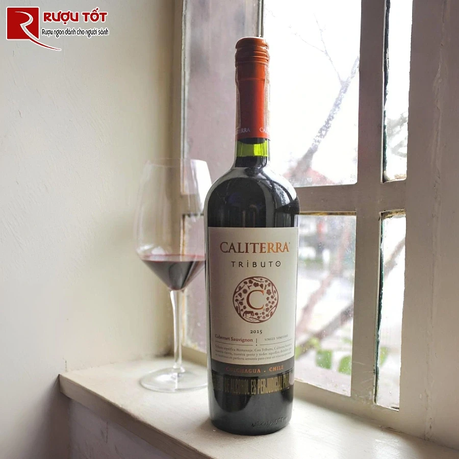 ruou vang caliterra tributo 750ml nhap khau chile