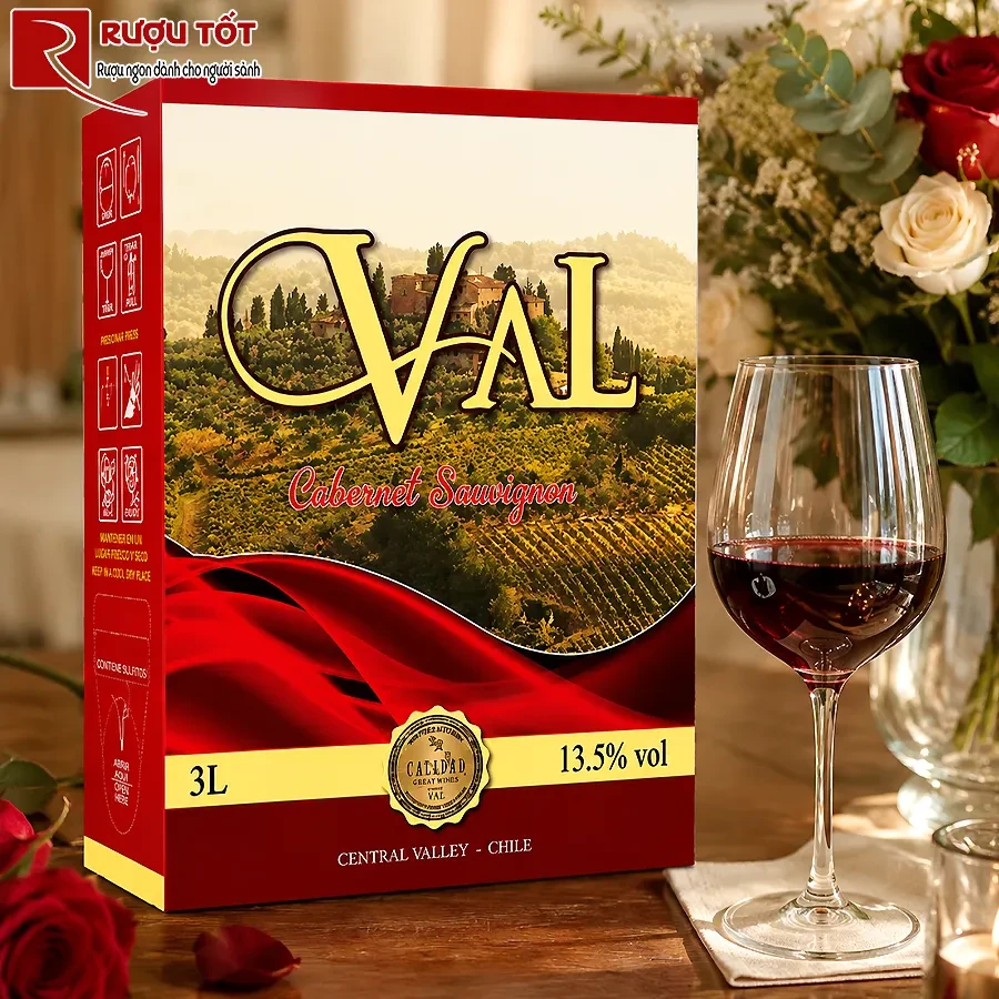 Rượu vang Val Cabernet Sauvignon 3l