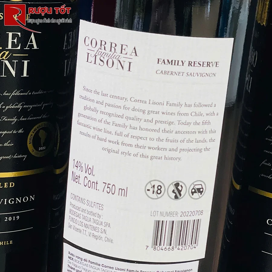 vang chile Familia reserva Correa Lisoni estate 14%
