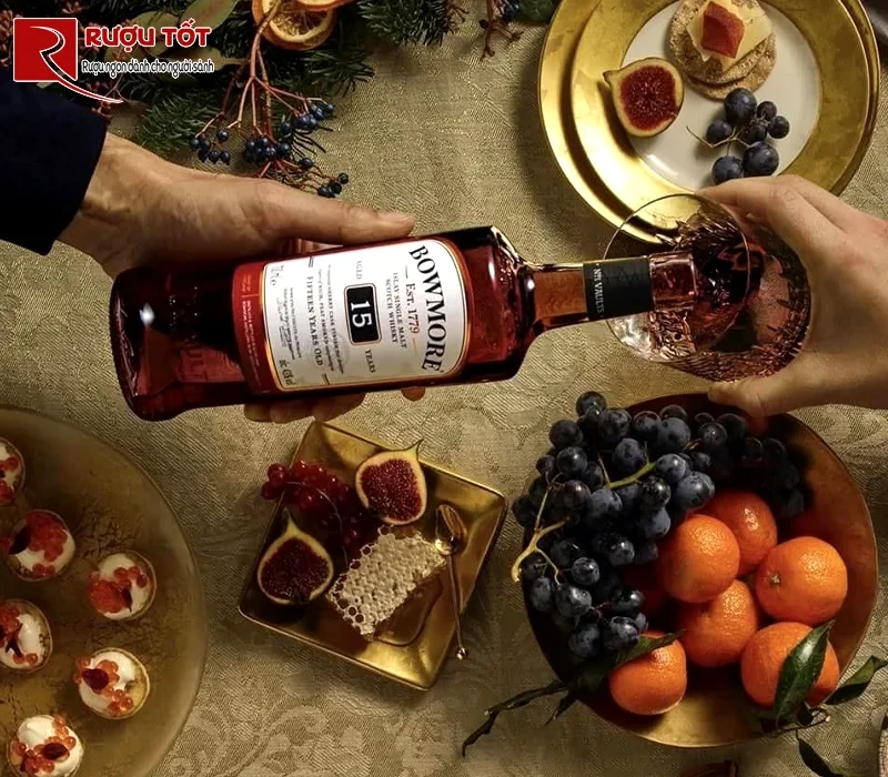 Rượu Bowmore 15 Hộp quà Tết