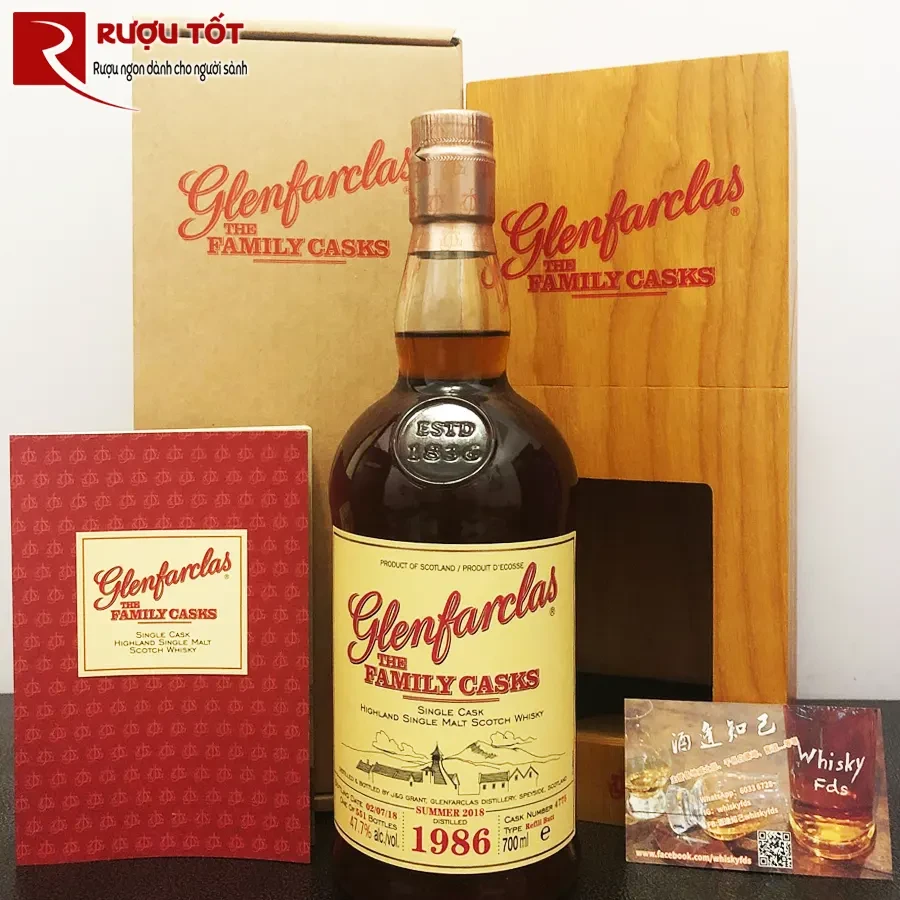 ruou glenfarclas 1986 family casks