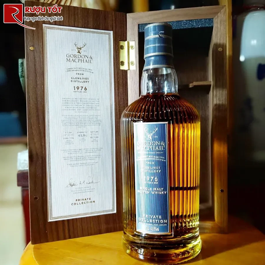 ruou glenlivet 1976 private collection gordon and macphail 700ml 43,1%