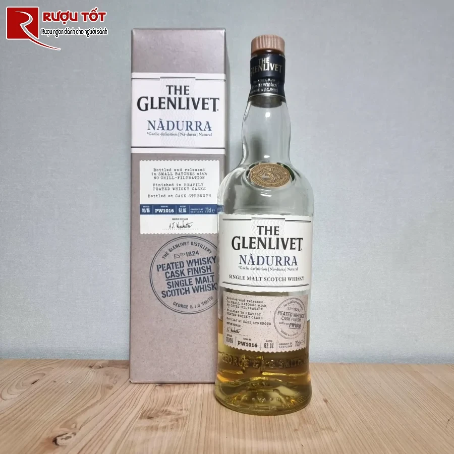 ruou glenlivet nadurra peated whisky cask finish 61,5% 700ml