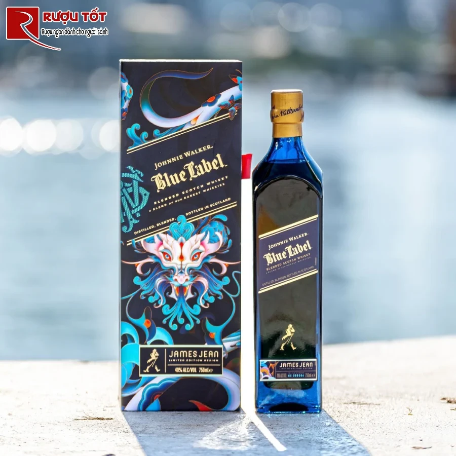ruou johnnie walker blue year of dragon 40% 750ml qua tet