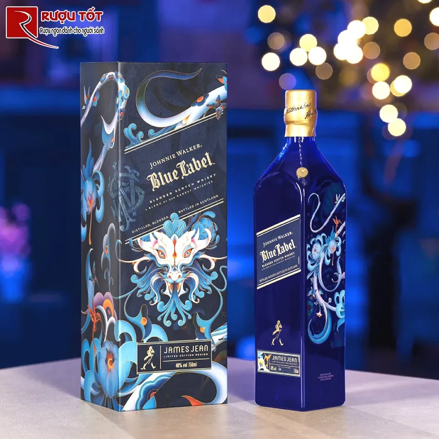 ruou johnnie walker blue year of dragon 40% 750ml
