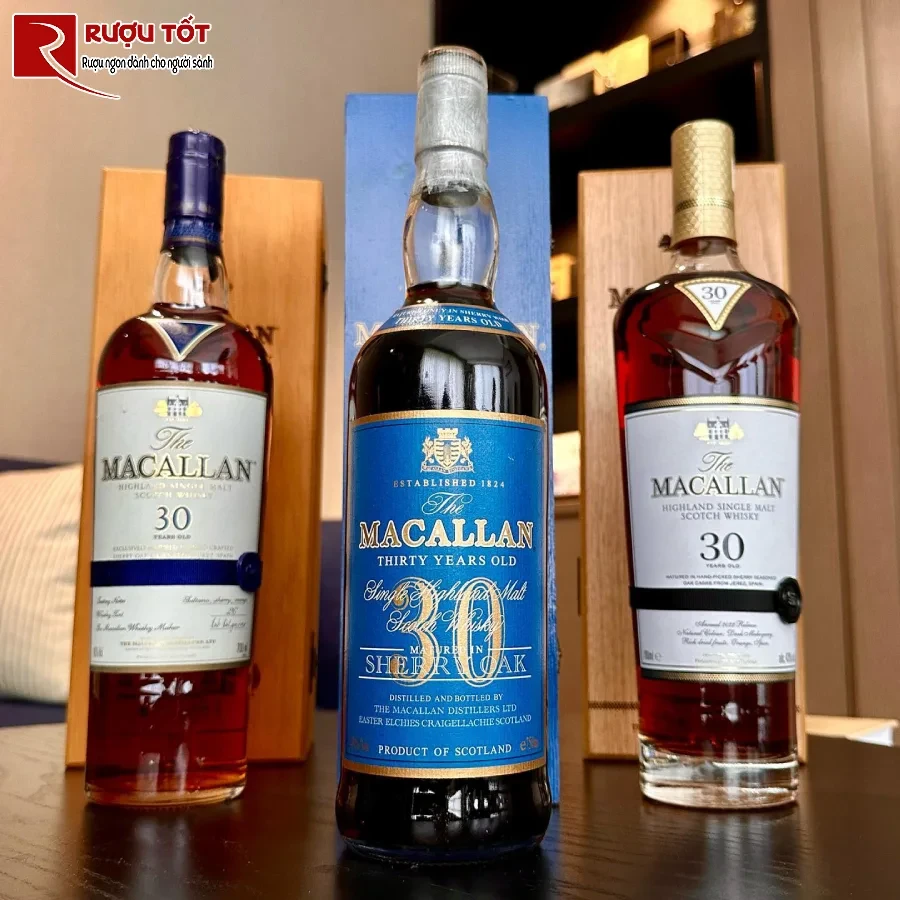 ruou macallan 30 sherry oak blue label 700ml 43% truyen thong