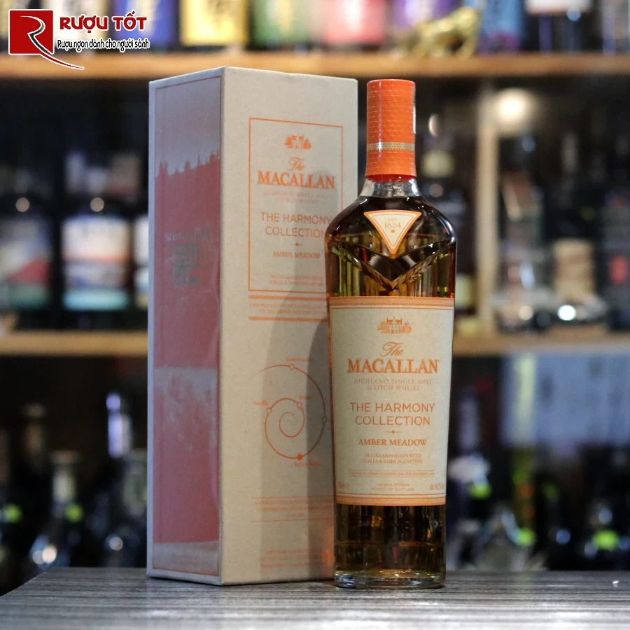ruou macallan amber meadow harmony 44,2% 700ml dang cap