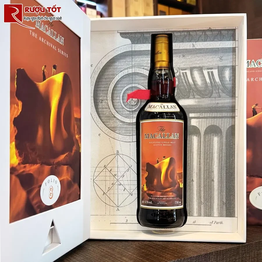 ruou macallan archival series folio 8 43% 700ml