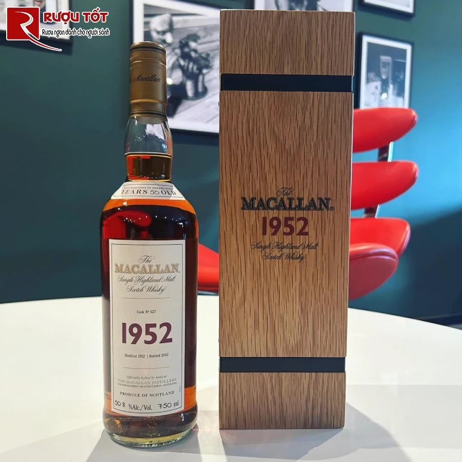 ruou macallan fine and rare 1952 700ml co dien