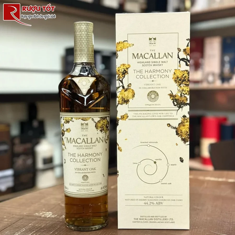 ruou macallan harmony collection vibrant oak 44,2% 700ml