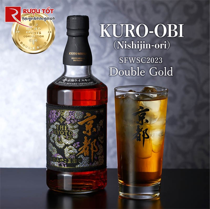 Rượu mạnh Kyoto Whiskey Nishijin Ori Kuro Obi