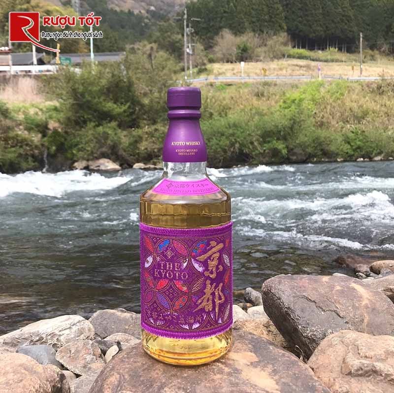 Rượu Nhật Kyoto Whiskey Nishijin Ori Murasaki Obi