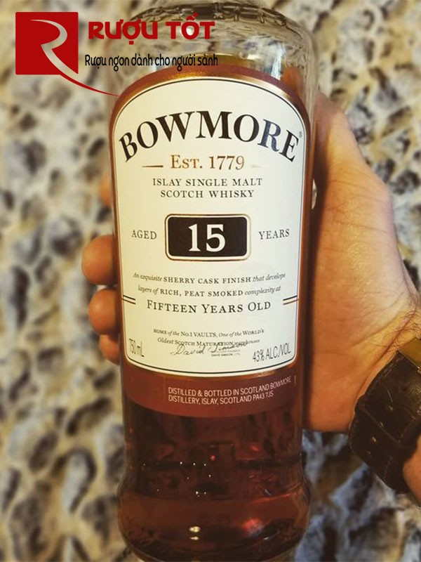 Rượu whiksy Bowmore 15 năm nhập khẩu