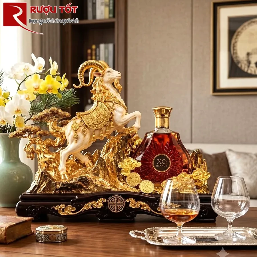 Rượu linh vật Dê Brandy Xo 700ml