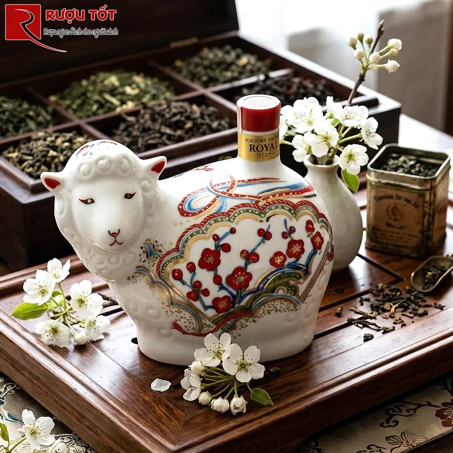 Rượu linh vật dê Sứ Suntory Nhật Bản
