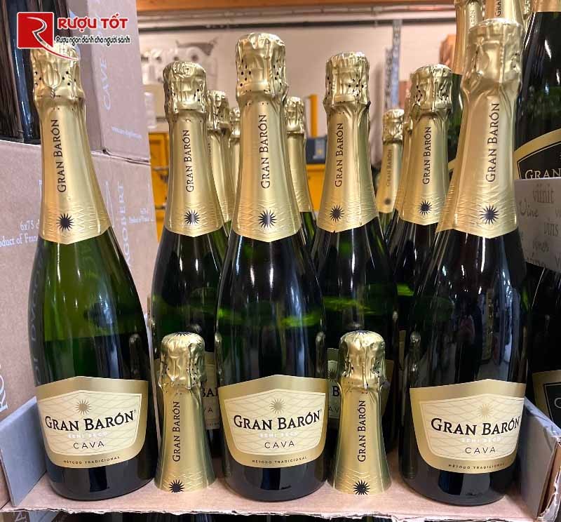 Vang sủi  Gran Baron Cava SEMI SECO
