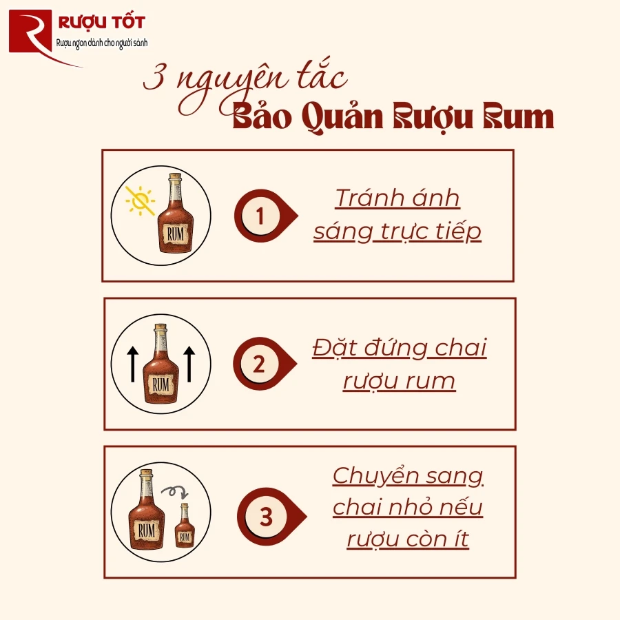3 nguyen tac bao quan ruou rum