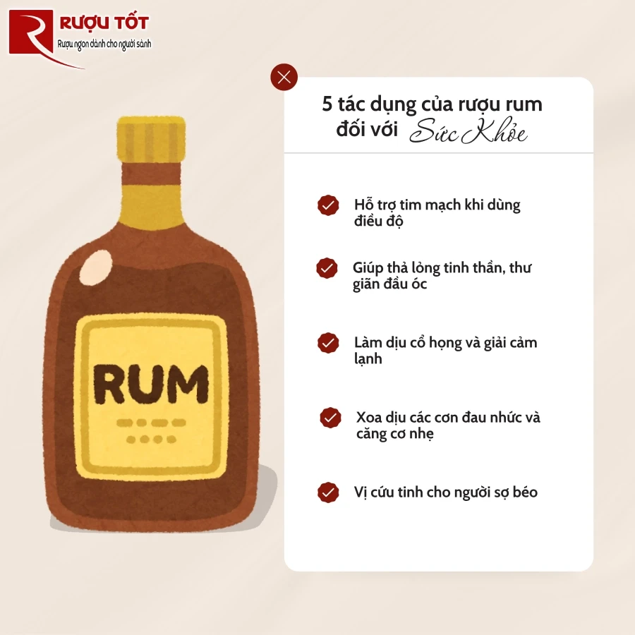 5 tac dung cua ruou rum