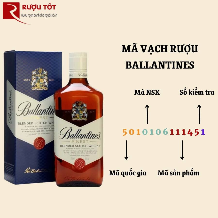 5010106111451 5010106111925 Mã vạch chính hãng rượu Ballantines