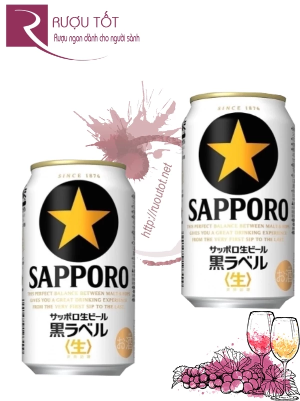 Bia Sapporo Đen 350ml 5%