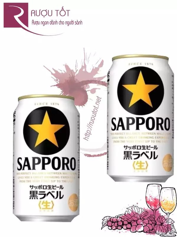 Bia Sapporo Đen 350ml 5%