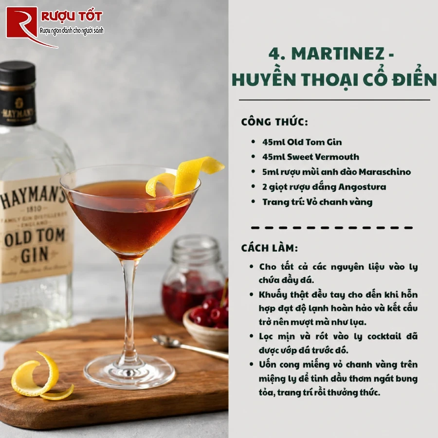 cach pha ruou gin martiniz