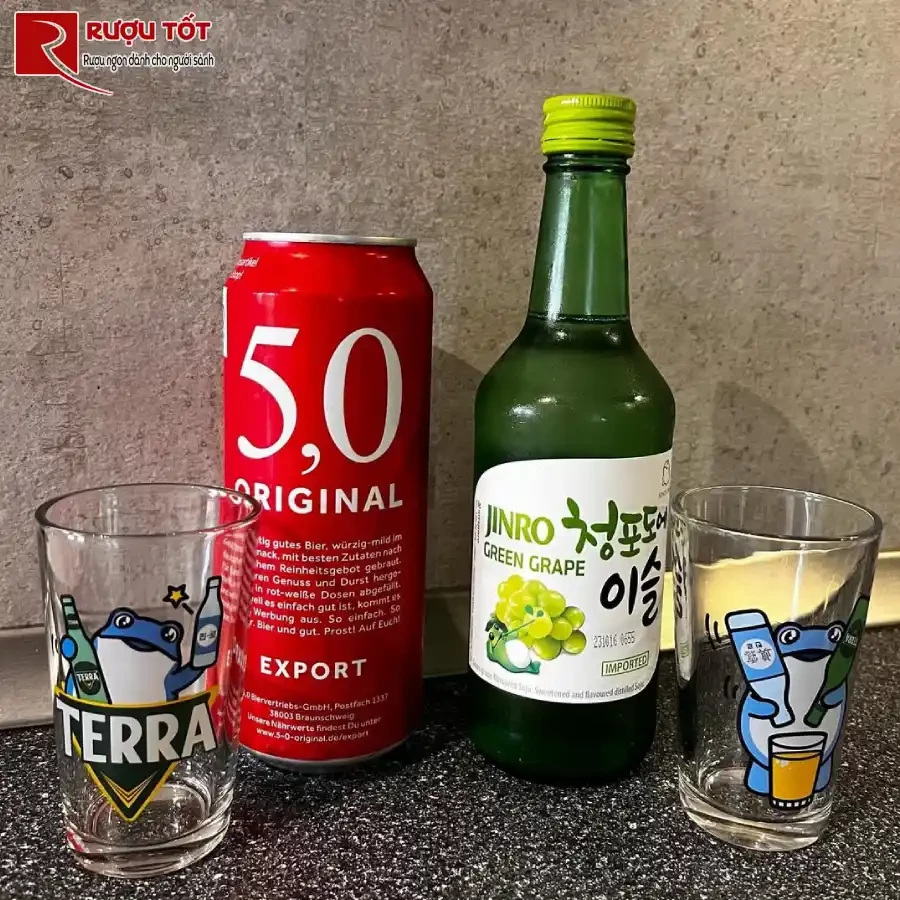 cách uống rượu soju ngon với bia