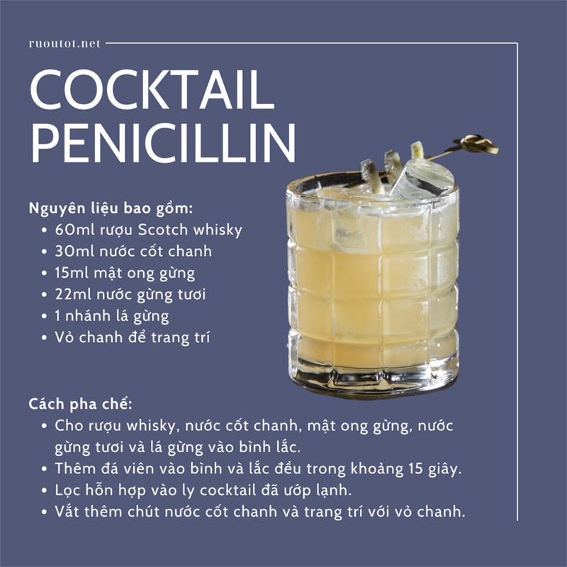 các loại cocktail pha chế từ rượu whisky