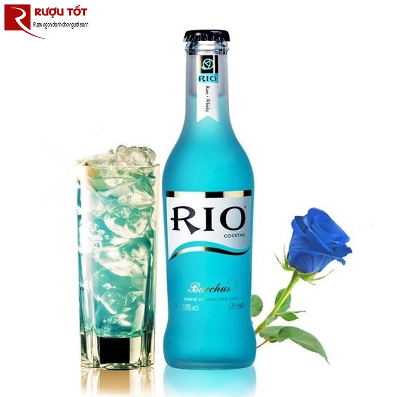 Cocktail RIO xanh nước biển vị hoa hồng