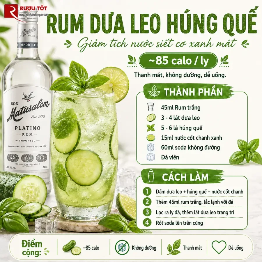 cong thuc cocktail ruou rum giup giam can