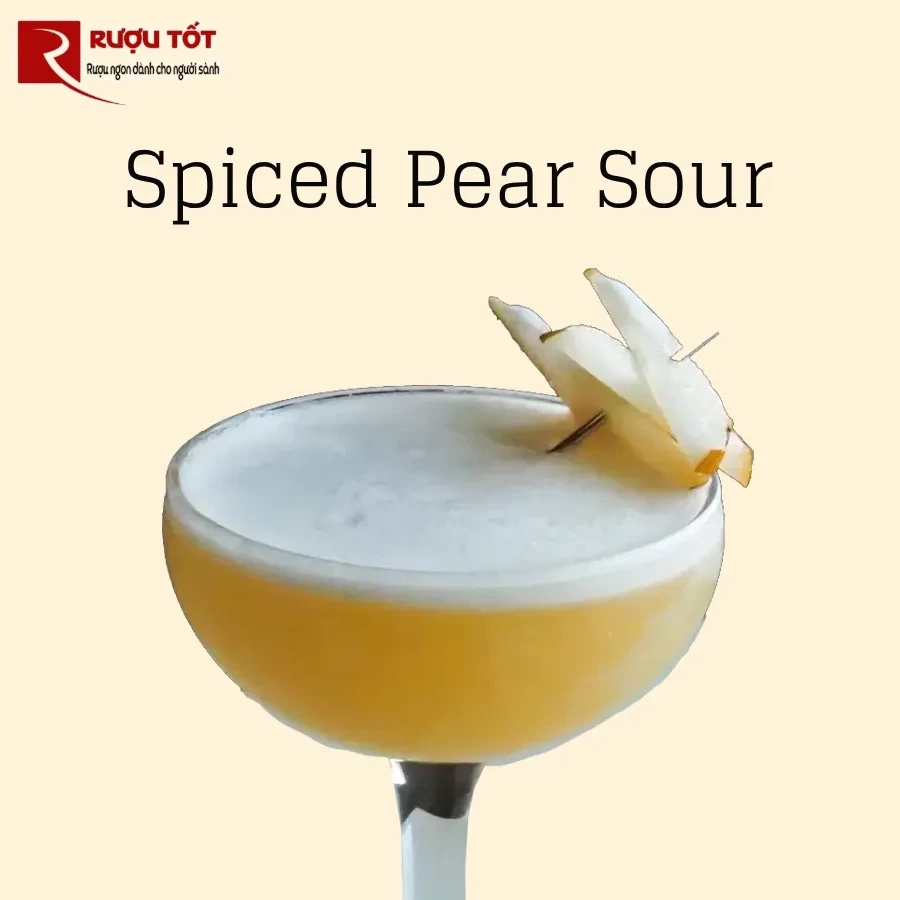 công thức pha rượu mạnh Spiced Pear Cognac Sour