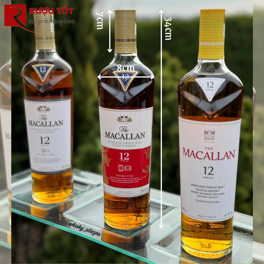 kích thước chai rượu Macallan