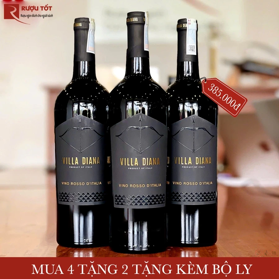 Deal Vang Ý Nhập Khẩu Hot Nhất Mùa Đông: Mua 4 Tặng 2 Kèm Bộ 6 Ly